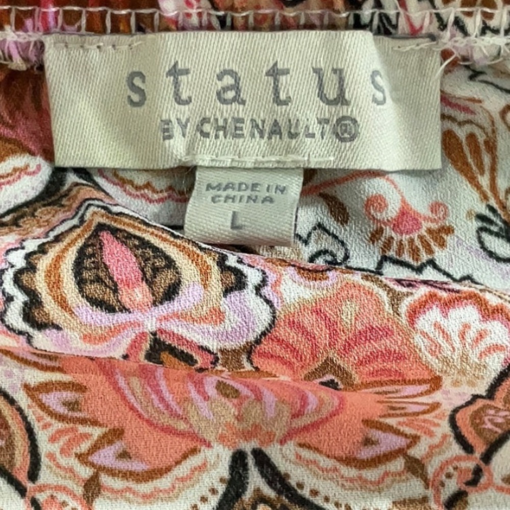 Status by Chenault Pink Floral A-Line Skirt